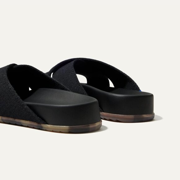 Rothy's Black the Weekend Slide Sandals in Size 10 with Tortoise Shell Sole - Picture 15 of 16